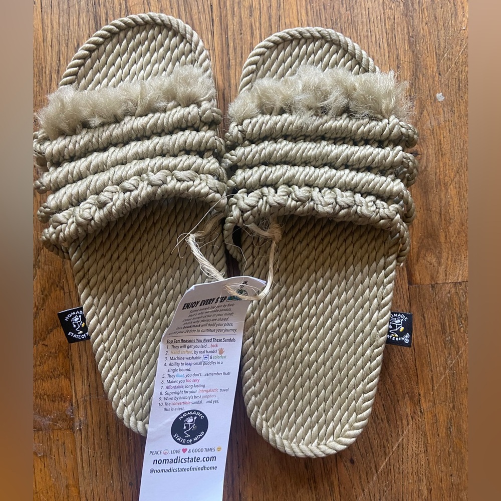 Nomad State Beige Braided Sandals